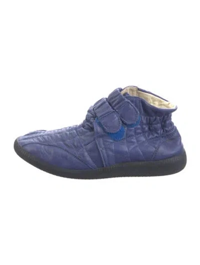 Pre-owned Maison Margiela Leather Sneakers In Blue