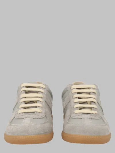 Maison Margiela Leather Sneakers In Gray