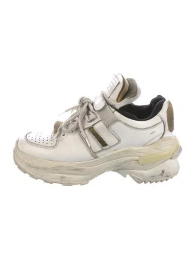 Pre-owned Maison Margiela Leather Sneakers In White