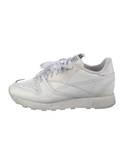Pre-owned Maison Margiela Leather Sneakers In White