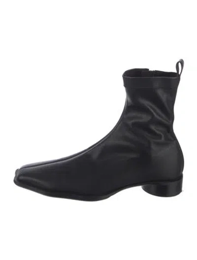 Pre-owned Maison Margiela Leather Sock Boots In Black