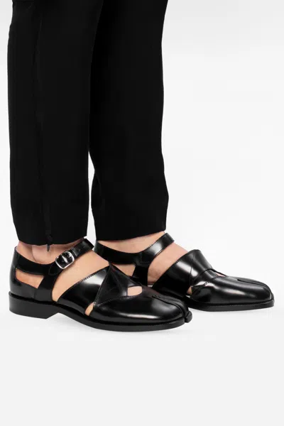 Maison Margiela Leather Split-toe Shoes In Black