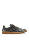 Maison Margiela Replica Sneakers Made Of Shiny Coated Leather In Black