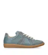 Maison Margiela Replica Contrast-sole Leather Low-top Trainers In Blue