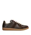 Maison Margiela Low-top Sneakers Featuring Suede Panels In Brown