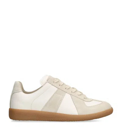 Maison Margiela Leather-suede Replica Sneakers In Neutral
