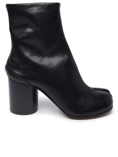 Maison Margiela Leather Tabi Ankle Boots In Black
