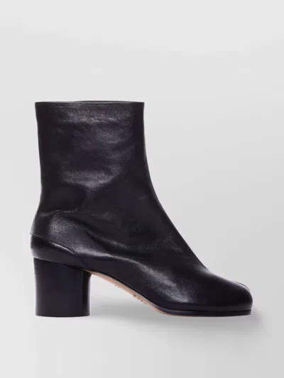 Maison Margiela Leather Tabi Ankle Boots In Black