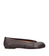 Maison Margiela New Round Toe Ballerina With Stitch Detailing In Brown