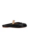 Maison Margiela Tabi Frayed Split-toe Leather Ballet Flats In Black