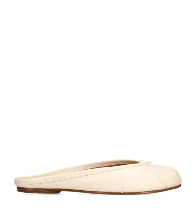 Maison Margiela Tabi Calf Leather Flat Mules In Black
