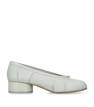Maison Margiela Leather Tabi Ballerina Pumps 30 In Blue