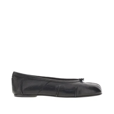 Maison Margiela Leather Tabi Ballerinas In Black