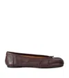 Maison Margiela Tabi Split-toe Leather Ballet Flats In Brown