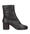 Maison Margiela Leather Tabi Boots 60 In Burgundy