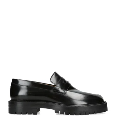 Maison Margiela Leather Tabi County Loafers In Black