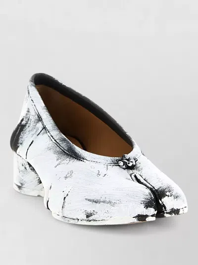 Maison Margiela Leather Tabi Heeled Ballerina Shoes In Multi