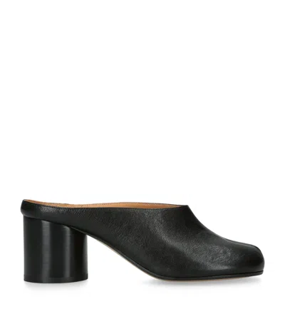 Maison Margiela Leather Tabi Heeled Mules 60 In Black