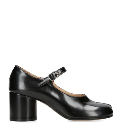 Maison Margiela Tabi Leather Heels In Shinyblack