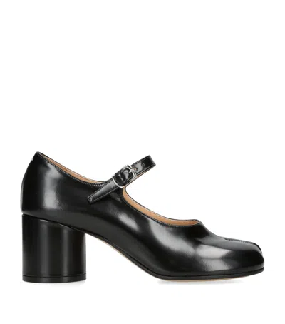 Maison Margiela Tabi Leather Heels In Shinyblack