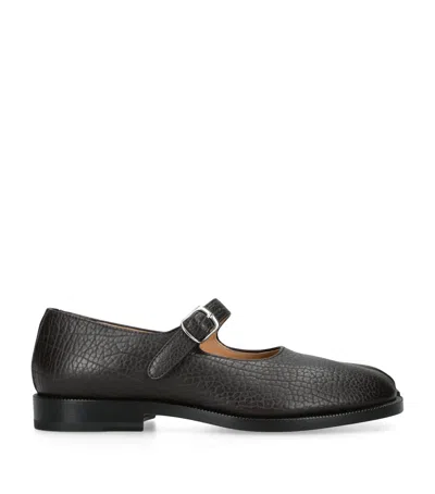 Maison Margiela Leather Tabi Mary Jane Shoes In Black