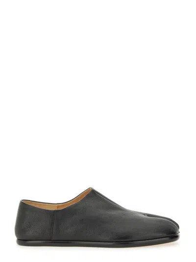 Maison Margiela Leather Tabi Mules In Black
