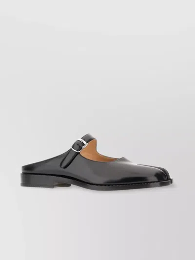 Maison Margiela Leather Tabi Mules Split Toe Design