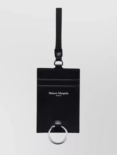 MAISON MARGIELA LEATHER TAG WITH NECK STRAP AND RING ATTACHMENT