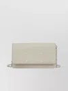 Maison Margiela Grained Leather Wallet With Chain Strap In Neutral
