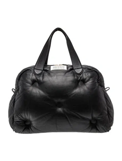 Pre-owned Maison Margiela Leather Top Handle Bag In Black