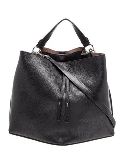 Pre-owned Maison Margiela Leather Top Handle Bag In Black