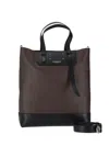 Maison Margiela Textured Leather Tote Bag With Dual Handles In Brown