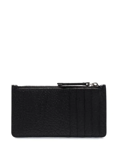 Maison Margiela Leather Wallet And Card Holder  In Black
