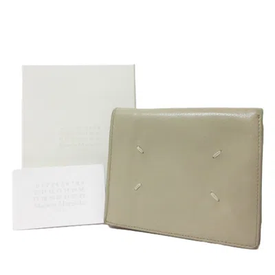 Pre-owned Maison Margiela Leather Wallet (bi-fold) () In Sand