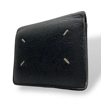 Pre-owned Maison Margiela Leather Wallet (bi-fold) () In Black