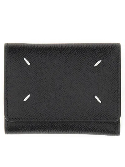 Maison Margiela Leather Wallet In Gray