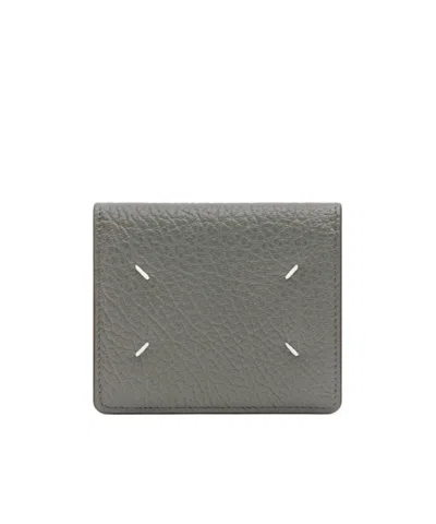 Maison Margiela Leather Wallet In Gray