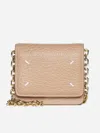 Maison Margiela Leather Wallet On Chain Small Bag In Biche