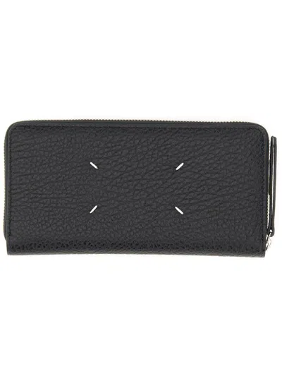 Maison Margiela Leather Wallet Unisex In Black