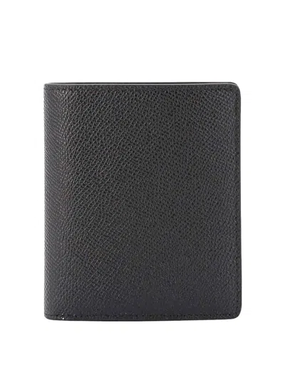 Maison Margiela Leather Wallet With Iconic Stitching In Negro