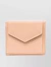 Maison Margiela Leather Wallet With Stitched Accents In Orange