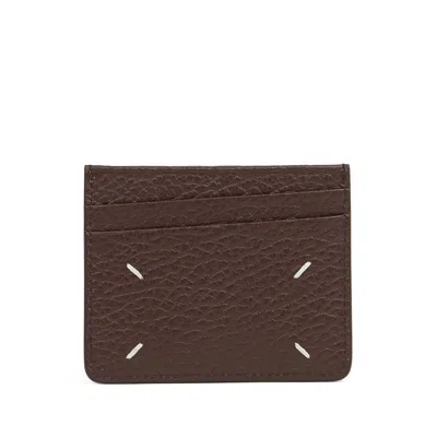 Maison Margiela Slim Card Holder In Walnut