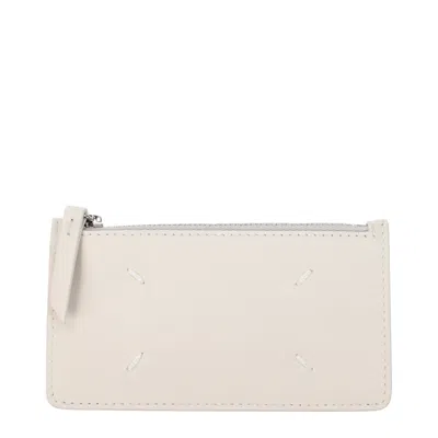 Maison Margiela Leather Women's Wallet In Beige