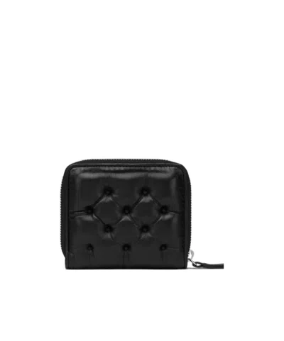 Maison Margiela Leather Zip Around Wallet In Black