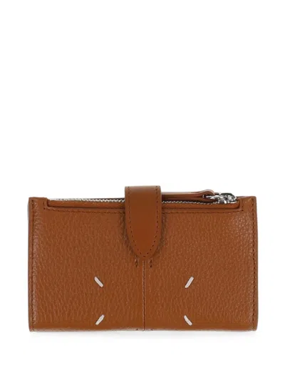 Maison Margiela Leather Zip Cardholder In Purple