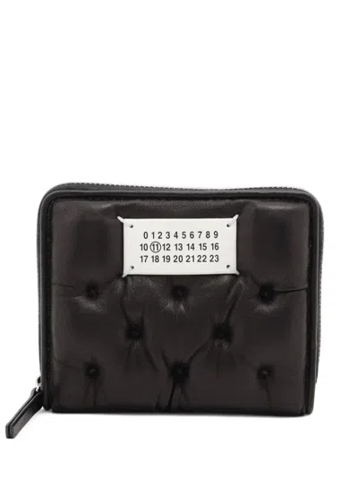 Maison Margiela Leather Zip Wallet In Black