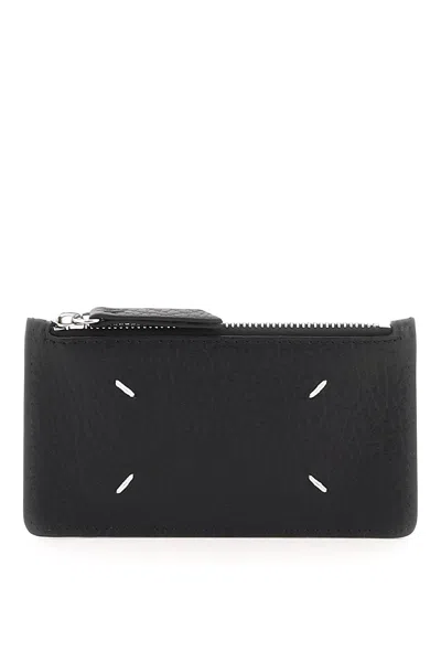 Maison Margiela Four-stitch Leather Cardholder In Black