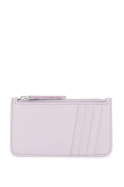 Maison Margiela Leather Zipped Cardholder In Purple