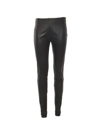 Pre-owned Maison Margiela Leather-panelled Knit Trousers In Black