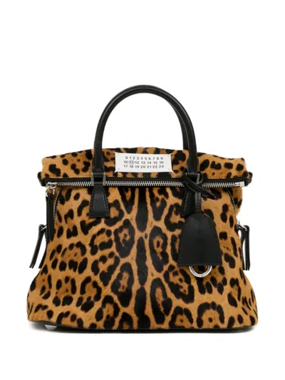 Maison Margiela Leopard Print 5aac Mini Satchel In Animal Print